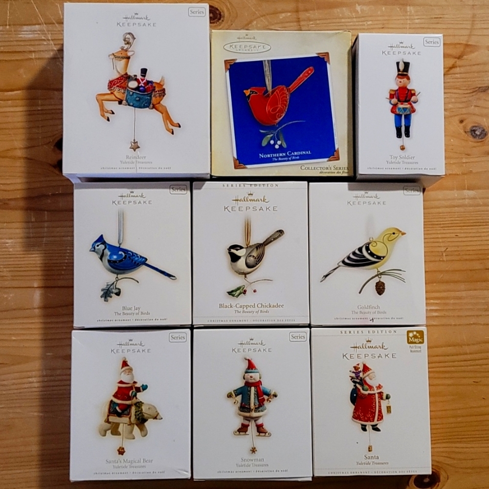 9 Hallmark Keepsake Series Ornaments